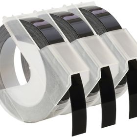 Dymo S0847730 3D Plastik Kabartma Şerit 9 mm x 3 mt 3'lü Siyah Bant