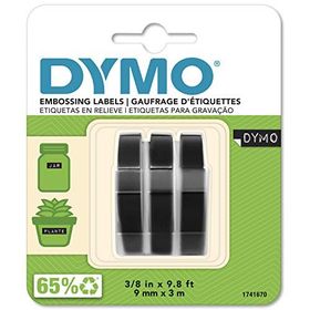 Dymo S0847730 3D Plastik Kabartma Şerit 9 mm x 3 mt 3'lü Siyah Bant