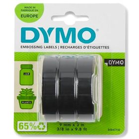 Dymo S0847730 3D Plastik Kabartma Şerit 9 mm x 3 mt 3'lü Siyah Bant
