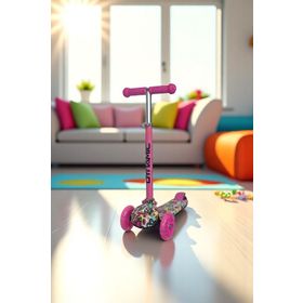 Dynamic HT288 Işıklı 3 Tekerli Yeni Nesil Pembe Scooter