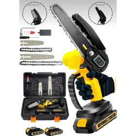 Dynamic Max 128VF Bakır Çift Pala Çift Batarya Şarjlı Ağaç Kesme ve Dal Budama Makinesi