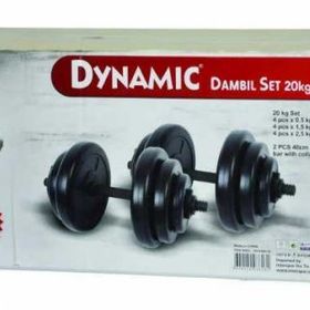 Dynamic T1918 20 kg Unisex Gümüş Vinly Dumbbell Set