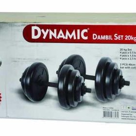 Dynamic T1918 20 kg Unisex Gümüş Vinly Dumbbell Set