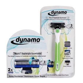 Dynamo Mach 3 2'li 3 Bıçaklı Tüm Cilt Tipleri için Tıraş Bıçağı ve Yedeği