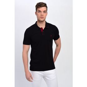 Dynamo T621 Erkek Siyah Polo Yaka Likralı T-shirt