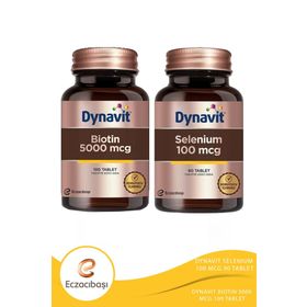 Dynavit Biotin 5000 mcg 100 Tablet + Dynavit Selenium 100 mcg 90 Tablet