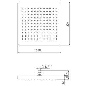 E.C.A 102145029 Tiera 20x20 cm Kare Duş Başlığı