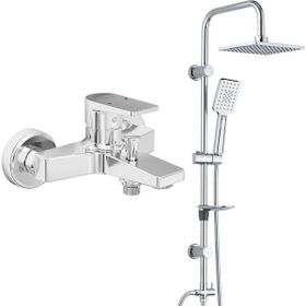 E.C.A Dalia Banyo Bataryası + T-May Banyo Belen Kare Tepe Paslanmaz Krom Duş Seti