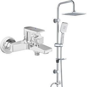 E.C.A Dalia Banyo Bataryası + T-May Banyo Belen Kare Tepe Paslanmaz Krom Duş Seti