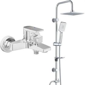 E.C.A Dalia Banyo Bataryası + T-May Banyo Belen Kare Tepe Paslanmaz Krom Duş Seti