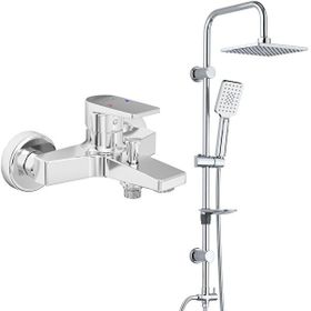E.C.A Dalia Banyo Bataryası + T-May Banyo Belen Kare Tepe Paslanmaz Krom Duş Seti