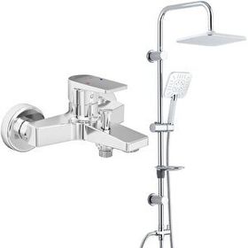 E.C.A Dalia Banyo Bataryası + T-May Banyo Çamlıca Kare Tepe Paslanmaz Krom Duş Seti