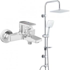 E.C.A Dalia Banyo Bataryası + T-May Banyo Çamlıca Kare Tepe Paslanmaz Krom Duş Seti