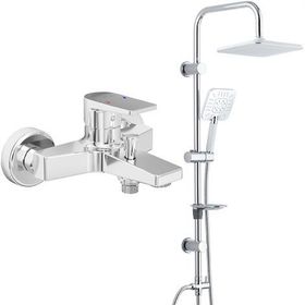 E.C.A Dalia Banyo Bataryası + T-May Banyo Çamlıca Kare Tepe Paslanmaz Krom Duş Seti