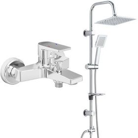 E.C.A Dalia Banyo Bataryası ve T-May Paslanmaz Krom Banyo Çam Kare Tepe Duş Takımı Seti