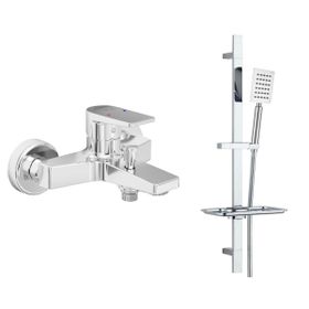 E.C.A. Dalia T-MAY Sart Mat Inox Kare Borulu Hareketli Sürgülü Banyo Bataryası ve Duş Seti
