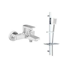 E.C.A. Dalia T-MAY Sart Mat Inox Kare Borulu Hareketli Sürgülü Banyo Bataryası ve Duş Seti