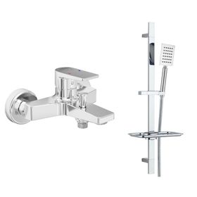 E.C.A. Dalia T-MAY Sart Mat Inox Kare Borulu Hareketli Sürgülü Banyo Bataryası ve Duş Seti