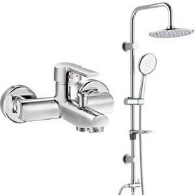 E.C.A Delta Banyo Bataryası + T-May Banyo Bostan Oval Tepe Paslanmaz Krom Duş Seti