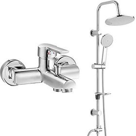 E.C.A Delta Banyo Bataryası ve T-May Paslanmaz Krom Banyo Lidya Oval Tepe Duş Takımı Seti