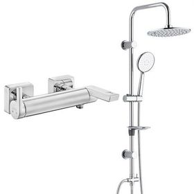 E.C.A Icon Banyo Bataryası + T-May Banyo Bostan Oval Tepe Paslanmaz Krom Duş Seti