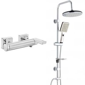 E.C.A İcon Banyo Bataryası ve T-May Paslanmaz Krom Banyo Gediz Oval Tepe Duş Takımı Seti