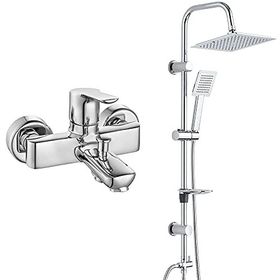 E.C.A Luna Banyo Bataryası ve T-May Paslanmaz Krom Banyo Çam Kare Tepe Duş Takımı Seti