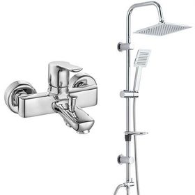 E.C.A Luna Banyo Bataryası ve T-May Paslanmaz Krom Banyo Çam Kare Tepe Duş Takımı Seti