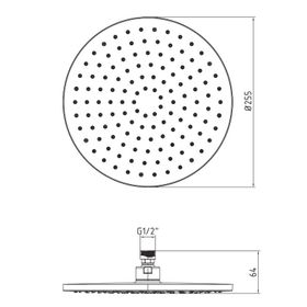 E.C.A. Myra 25x25 Banyo Yuvarlak Duş Başlığı
