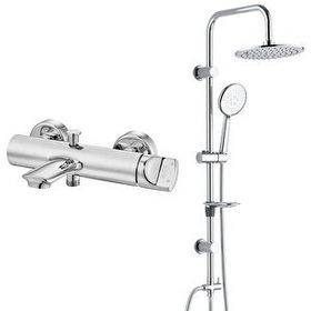 E.C.A Myra Banyo Bataryası+ T-May Banyo Bostan Oval Tepe Paslanmaz Krom Duş Seti