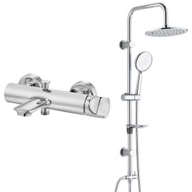 E.C.A Myra Banyo Bataryası+ T-May Banyo Bostan Oval Tepe Paslanmaz Krom Duş Seti