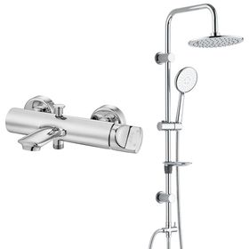 E.C.A Myra Banyo Bataryası+ T-May Banyo Bostan Oval Tepe Paslanmaz Krom Duş Seti