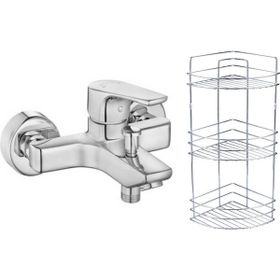 E.C.A Niobe Banyo Bataryası 482 ve Metal Süngerlik 3'li Köşe Raf 2'li Set