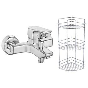 E.C.A Niobe Banyo Bataryası 482 ve Metal Süngerlik 3'li Köşe Raf 2'li Set