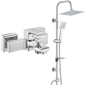 E.C.A Tiera Banyo Bataryası ve T-May Paslanmaz Krom Banyo Çam Kare Tepe Duş Takımı Seti