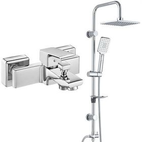 E.C.A Tiera Banyo Bataryası ve T-May Paslanmaz Krom Banyo Çınar Dikdörtgen Tepe Duş Takımı Seti