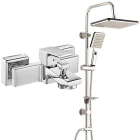 E.C.A Tiera Banyo Bataryası ve T-May Paslanmaz Krom Banyo Sümbül Kare Tepe Duş Takımı Seti