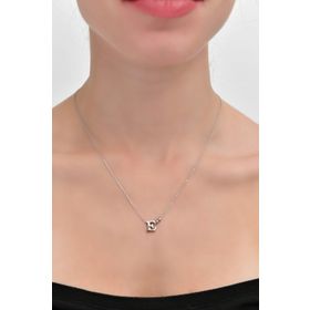 E Harf Kadın Gümüş Kolye 925 ayar