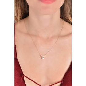 E Harf Kadın Gümüş Kolye 925 ayar