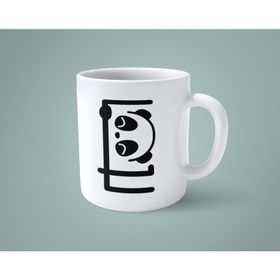 E Harfi Panda Alfabe Baskılı Kupa