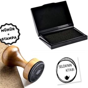 E-Hediyeci A849 Kişiye Özel İsim Yazılı Ahşap Kitap Mührü