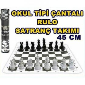 E Hediyelik MEB Onaylı Rulo Satranç Takımı Okul Tipi Satranç Takımı Set