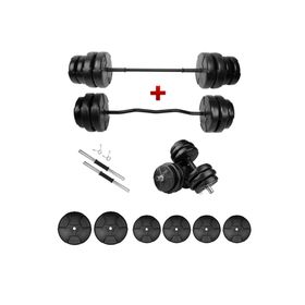 E-Life 28 kg Z Bar Dambıl Seti ve Halter Seti Ağırlık Fitness Seti