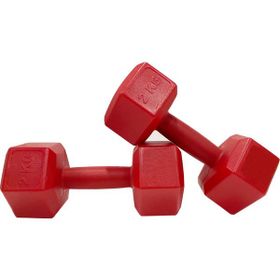 E-Life 2x2 kg Altıgen Kırmızı Dambıl Seti