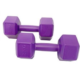 E-Life 2x2 kg Mor Köşeli Dambıl Seti
