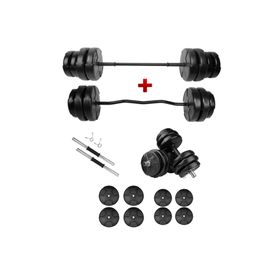E-Life 38 kg Z Bar Dambıl Seti ve Halter Seti Ağırlık Fitness Seti