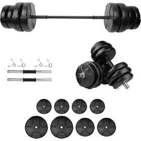 E-Life 45 kg Dambıl Seti ve Halter Seti Ağırlık Fitness Seti