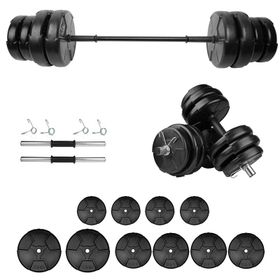 E-Life 55 kg Dambıl Seti & Halter Seti Ağırlık Fitness Seti