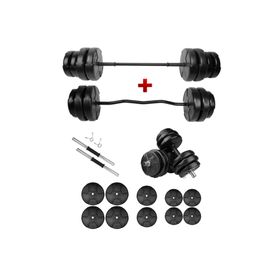 E-Life 68 kg Siyah Z Bar Dambıl Seti & Halter Seti Ağırlık Fitness Seti