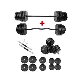 E-Life 68 kg Siyah Z Bar Dambıl Seti & Halter Seti Ağırlık Fitness Seti
